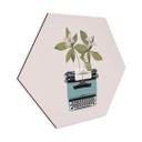 Hexagone - alu-Dibond Frida Floral Studio - Machine à écrire botanique