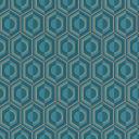 Papier peint intissé Rasch, papier peint à motifs Sophia bleu pétrole