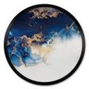 Poster rond Marbre abstrait avec effet bleu et or