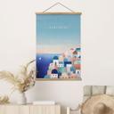 Tekstil plakat Huse på Santorini - Rivers
