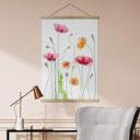 Póster de tela de flores - Amapolas de colores - Disher