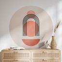 Vinilo decorativo Geometría abstracta en color melocotón - Cubistika - Redondo