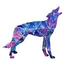 Muursticker Polygoon Wolf