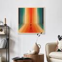 Cuadro de madera de una mujer delante de un fondo de arco iris - Taudalpoi - Cuadrado