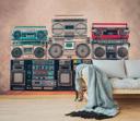 Lifestyle Ghettoblaster beige sort - non-woven tapet Designwalls 2 - 2,55 x 3,5 m