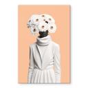 Akrylbillede Dame i hvidt med blomster - Treechild