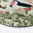 Vægcirkel Tukan i et jungleparadis - UN Designs – print på aluminium (Alu-Dibond)