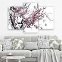 3 stykke lærredsprint, Cherry Blossom Japan Tree
