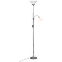Deckenfluter mit Leselampe Oskar, weiß, 180 x 25 cm, Metall Stehlampe
