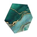 Hexagon Dibond Marmor i guld-grønt - Haase