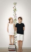 Børnetapet, non-woven tapet med illustration Kids Walls hvid, grøn, beige