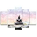 5 stykke lærredstryk, Zen Buddha sten