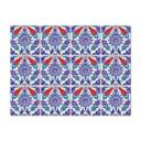 Azulejos Adhesivos Corona de flores oriental - Azul - Lote de 12