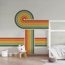 Wallsticker retro kvartcirkel | regnbuefarver