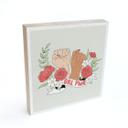 Billede af træ til at sætte op - Girl Power flower statement - 15x15 cm