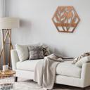 Decoración en madera caoba - Flores en hexágono - Wildflower