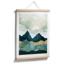 Póster Paisaje soleado en azul y dorado - SpaceFrog Designs
