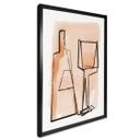 Póster de bodegón abstracto: Botella y copa de vino - Treechild