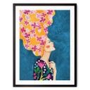 Póster de mujer con flores rosas en el pelo - Hülya