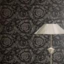 Versace ikke-vævet tapet Barocco Neo klassiske blomsterranker grå sort elegant