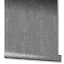 3D-look grå grafisk non-woven tapet 