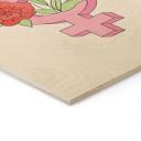 Cuadro de madera Signo de Venus con flores