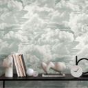 Cloud tapet grå hvid - Ikke-vævet tapet med blødt himmelmotiv
