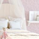 Tapet med mønster Grafiske blomster - blomstermark pink