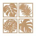 MDF - Decoración en madera naturaleza - Set Tropical Hojas