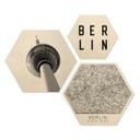 Zeshoek - Hout berkenfineer - Typisch Berlijn (3 stuks)