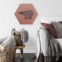 Hexagon - Alu-Dibond koper effect Ijsbeer blauw