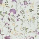 Blomstertapet blomster akvarel - Ikke-vævet tapet i lilla grøn creme - romantisk blomstertapet