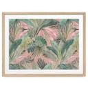 Póster botánico hojas tropicales en la jungla rosa - Bloomery Decor