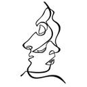 Wallsticker Line Art - Ansigter mand og kvinde