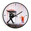 Wanduhr aus Glas - Banksy - Coloured rain Ø30 cm