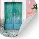 Vinilo decorativo Fachada de casa mediterránea en Lisboa - Zwart - Redondo