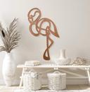 Decoración en madera caoba - Line Art - Flamingo
