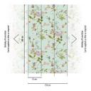 Blomstertapet mintgrønt farverigt - non-woven tapet med blomstermotiv til soveværelse & stue