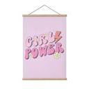 Póster de tela Girl Power retro lettering púrpura