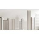 Moderne bybillede 3D non-woven tapet - monokrom skyline tapet med struktureret effekt