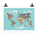Plakat Braun - World Map