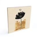 Cuadro de madera Kubistika - Flor negra - Cuadrado
