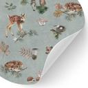 Vinilo decorativo cervatillo y amigos del bosque - animales para niños - azul - Kikki Belle - Redond
