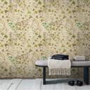 Ginkgo natur cremefarvet bladtapet - Ikke-vævet tapet med bløde grønne toner - moderne og elegant