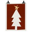 Póster Kubistika - Árbol de Navidad con estrella dorada
