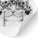 Vinilo decorativo Dulce gato con patas de corazón - Korenkova - Redondo