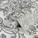 Non-woven tapet med dekorative damaskmotiver grå ornamental 