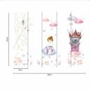 PrincessCastle hvid pink - non-woven tapet Designwalls 2 - 2,55 x 3,5 m