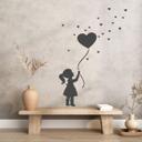 Wallsticker Pige med hjerteballon