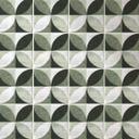 Azulejos Adhesivos Flor Abstracto - verde - lote de 12